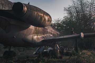 Abandoned plane in Yangon, Burma Myanmar
