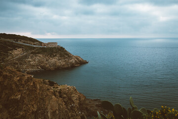 Hiking route along the roads and coast of Ceuta in Spain