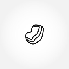 Baby car seat line icon on white background