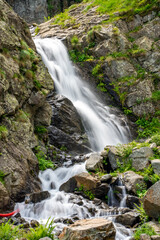 Fototapeta na wymiar Lago della Rovina Waterfall - Lake in the Italian Alps Entracque