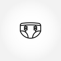 Diaper glyph line icon, baby and nappy line icon. Diaper isolated line icon
