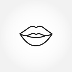 Lips line icon. Lips kiss isolated line icon