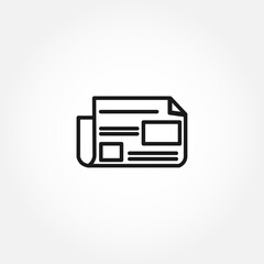 Newspaper line icon. Newspaper isolated line icon