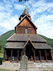Fototapeta na wymiar Holzkirche in Norwegen