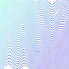 OPTICAL ILLUSION GRADIENT COLOR. ABSTRACT WAVY LINES BACKGROUND COVER DESIGN VECTOR  