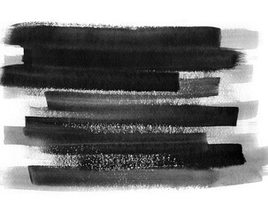 Black stripes on grunge paper texture. Striped watercolor hand-drawn background - 361516356