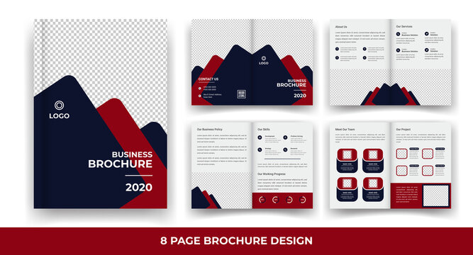 8 Pages creative business brochure template and simple & minimal design template