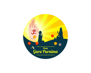 VECTOR ILLUSTRATION FOR INDIAN FESTIVAL GURU PURNIMA WRITTEN TEXT MEANS GURU PURNIMA
