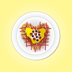 Belgium heart shaped waffle