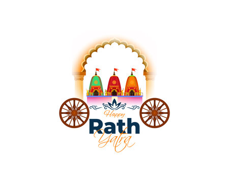 vector illustration for Indian festival Rath Yatra means Chariot Festival.
with text subh rath yatra means happy rath yatra, peoples are celebrating the festival.