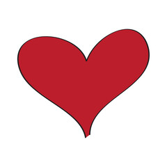 Heart icon isolated on white background. Modern red heart for sticker, label, tattoo art, love logo and Valentine's day. Creative art concept, vector illustration