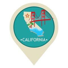 Map pointer with california state