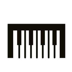piano musical instrument silhouette style icon