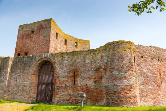 The front of the ruin castle Teylingen in Sassenheim in the Netherlands
