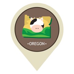 Map pointer with oregon state