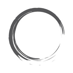 Circle brush stroke vector isolated on white background. Black enso zen circle brush stroke.For round stamp, seal, ink and paintbrush design template.Grunge hand drawn circle shape,vector illustration