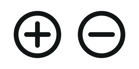 Obraz premium Plus and minus vector icon, flat add delete symbol. Simple best illustration for web or mobile app