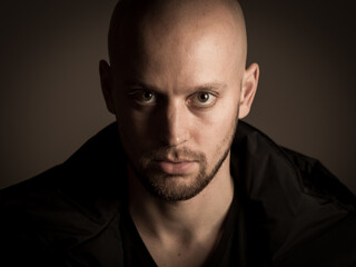 skinhead baldness shaved head man angry racist