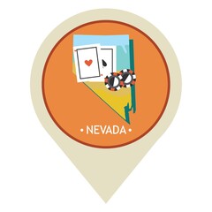 Map pointer with nevada state
