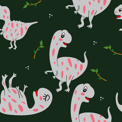 Seamless pattern with dinosaurs. Paper and Textile design