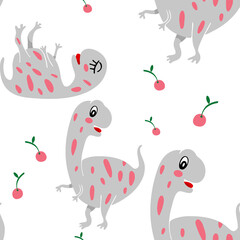 Seamless pattern with dinosaurs. Paper and Textile design