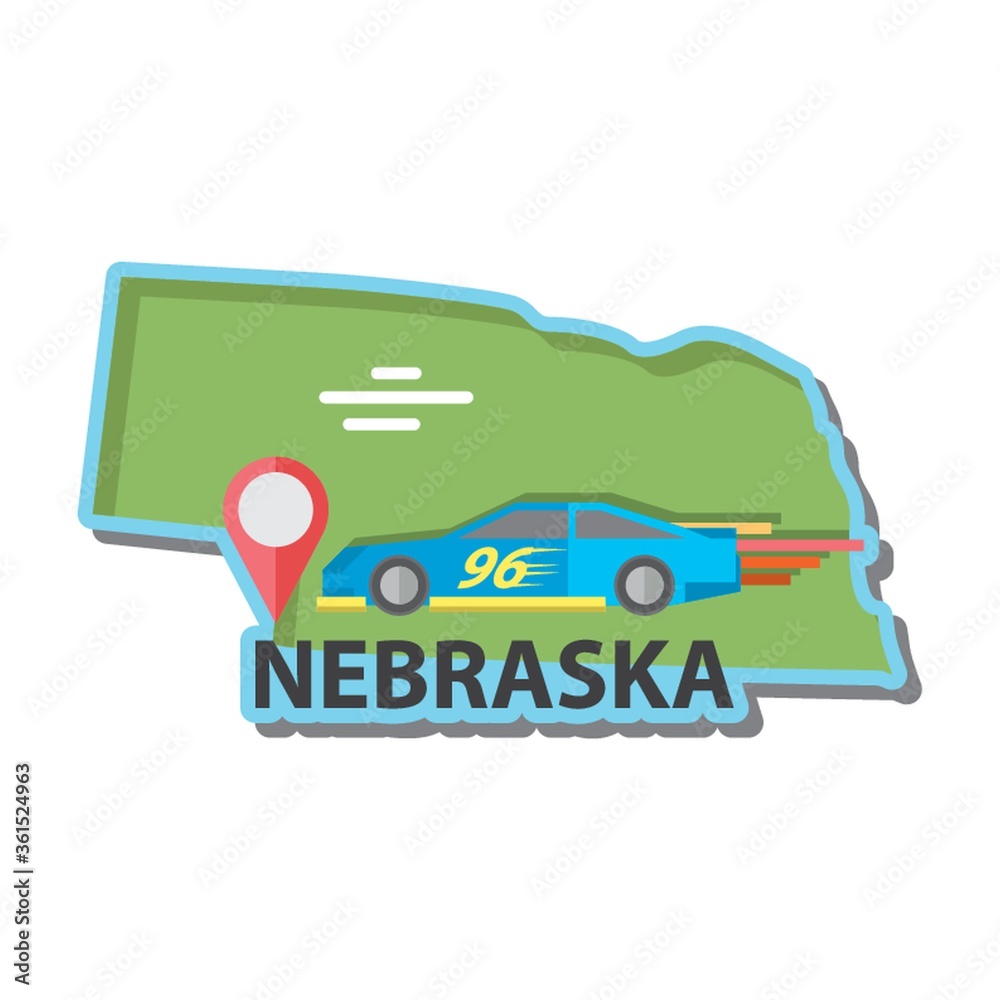 Canvas Prints map of nebraska state