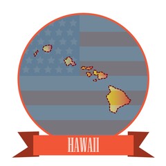 Naklejka premium Map of hawaii state
