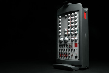 Music stereo system amplifier close up photo