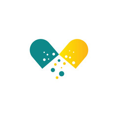 Open capsule logo color illustration of vector design