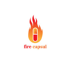 Vector illustration of a colorful flame design capsule