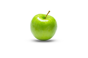 Green Apple Isolated on White Background, with Clipping Path. Fresh Fruit.