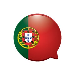 Obraz premium Portuguese flag speech bubble