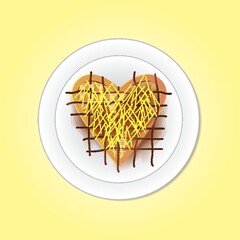 Belgium heart shaped waffle