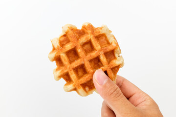 Small waffle on white background