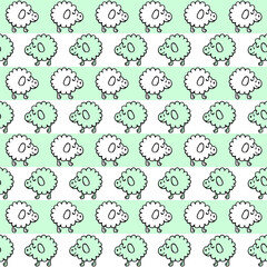 seamless pattern with cute sheeps