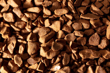 Close up of instant coffee granules as background.