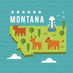Fototapeta premium Map of montana state
