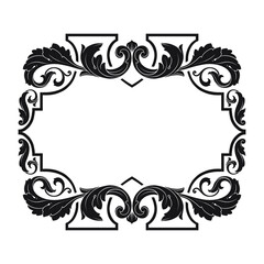Vintage Ornament Element in baroque style with filigree and floral engrave the best situated for create frame, border, banner. It's hand drawn foliage swirl like victorian or damask design arabesque.
