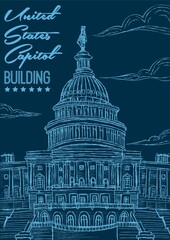 Fototapeta na wymiar United states capitol building poster