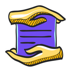 Color Sketch Icon Data protection
