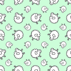 seamless pattern with cute sheeps