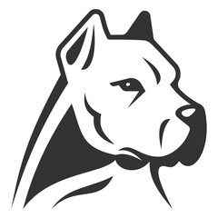 White Dogo Argentino, stylized vector illustration