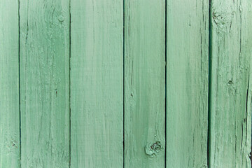 Wooden vertical striped desk painting mint pastel color. Texture