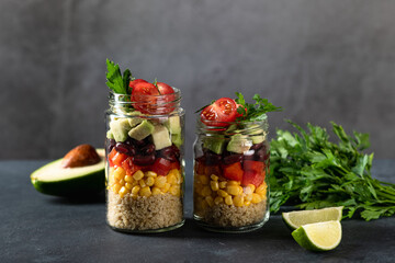 quinoa salad in a jar