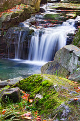 Fototapeta na wymiar Satina WateBeautiful waterfall near Satina in the Czech Republicrfall