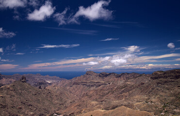 Fototapeta na wymiar Gran Canaria, landscape of the central montainous part of the island, Las Cumbres, ie The Summits 