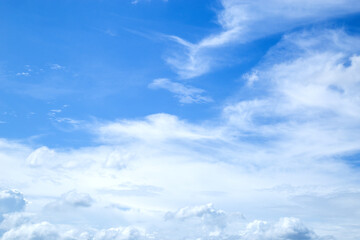 Blue sky and white cloud beautiful in summer. Good weather day.