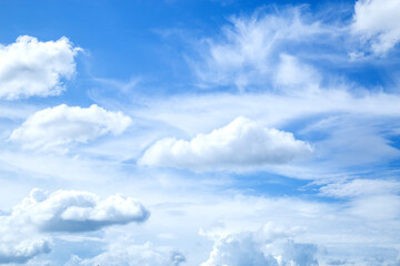 Blue sky and white cloud beautiful in summer. Good weather day.