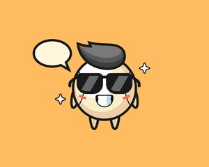 Baseball cartoon with cool gesture