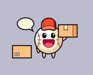 Baseball cartoon as a courier